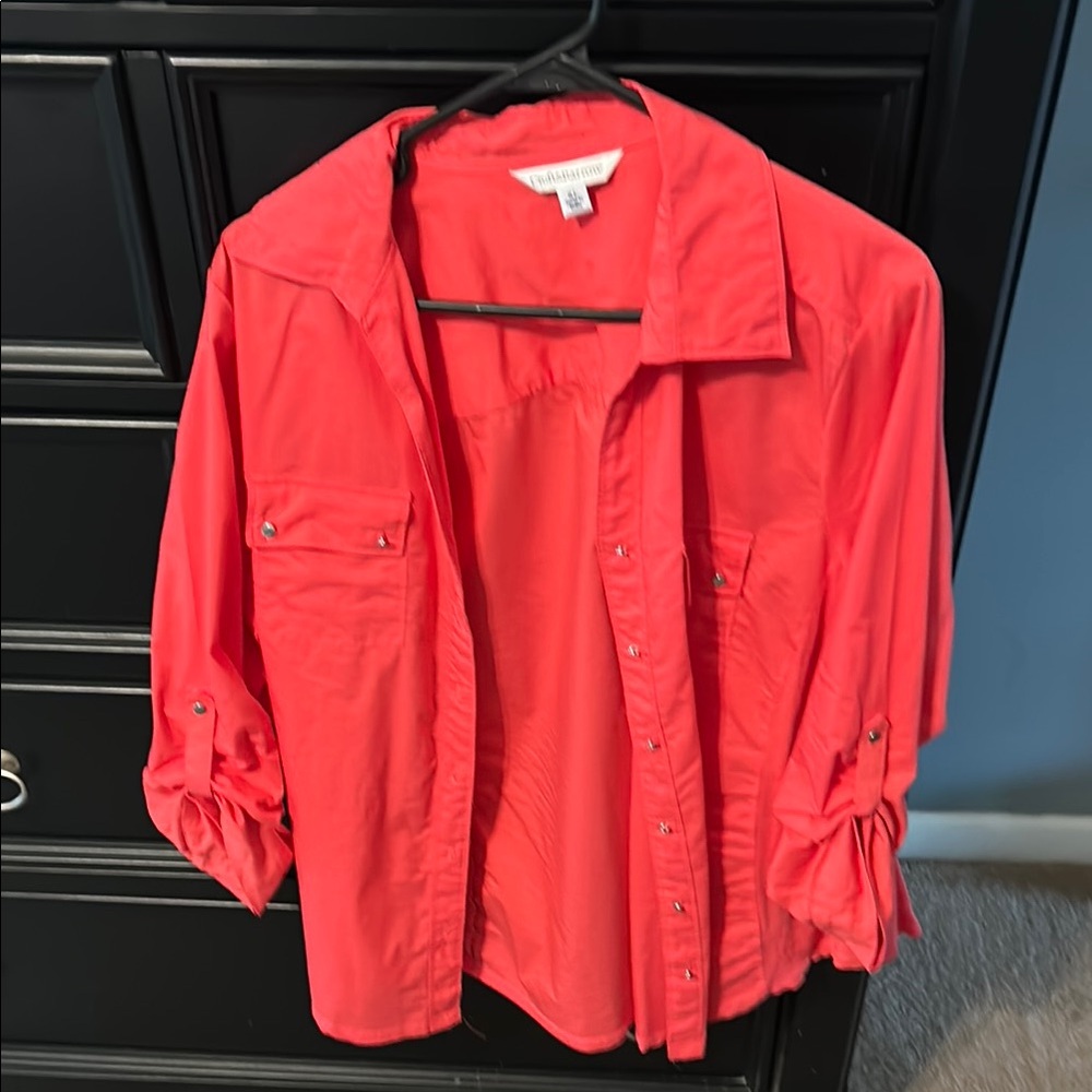 Coral Button-Up Shirt